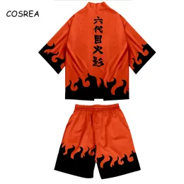 Cosrea Cosplay 의상 Kimono Uzumaki Akatsuki Haruno Sakura Sport Suit Tops 팬츠 반바지 Disfraz 옷 티셔츠 코트