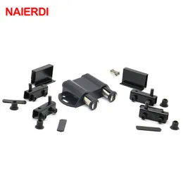 Naierdi Black Door Stopper Magnetic Cabinet Catches Brackets 유리 클램프 도어 부엌 찬장 가구 Hardw