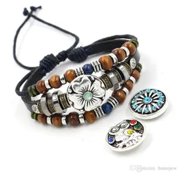 Snap Bracelets Armreifen neueste Perlen -Lederarmband 1820 mm Snaps Button Schmuck 8455492