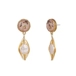 매력 New Natura Stone Shell Earrings Jewelry Women Resin Coral Drop Fashion Gift 8 Styles Epacket Ship Delivery DHAPT