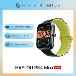 Смотрите Haylou RS4 Max Smart Watch BT5.3 Bluetooth Телефонные звонки SmartWatch 1.91 "HD -дисплей 127 спортивных режимов 9 дней батареи для мужчин