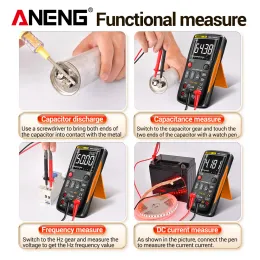 Aneng Q1 Digital Multimetro 9999 Conta True RMS Automotive Electrical Transistor Capacità NCV Tester Test del misuratore professionale