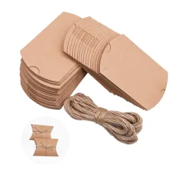 10/20/30pcs Kraft Paper Candy Boxes carino Mini cuscino da cartone Gift Box per regali di nozze di compleanno Decorazioni per feste di imballaggio