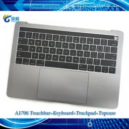 Teclados A1706 Topcase Keyboard TrackPad Backlight Touch Bar para MacBook Pro retina 13.3 "Top Case 2016 2017 Silver Grey