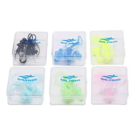 1set Soft Silicone Swimming Set Waterproof Nos Clip + Ear Plug Earplug användbar 6 färger