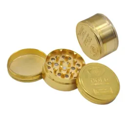 Gold Zinc Alloy Smoke Mill Diameter 50mm3 Layer Metal Grinder LL