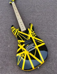 Köpük Ambalaj Kram Profesyonel Performans Eddie Van Halen Gitar Sarı Çizgili Siyah Ele Gitar 6 String Guitars Guitarr6182828