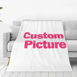 Blankets Your Image Customized Flannel Blankets Custom Made Design Super Soft Throw Blanket for Chair Travel Bedspread Sofa Bed Cover