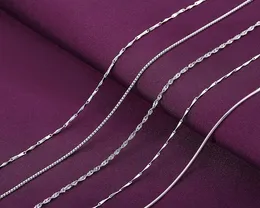 S925 silverpläterade halsband kedjor för kvinnor kort choker orm o cross waterwave box stjärna shine halsband länk kedja diy smycken tillbehör grossist