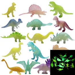 16pcs/set luminoso giurassico noctilucenti giocattoli di dinosauro bagliore nei dinosauri scuri Glow Party Supplies