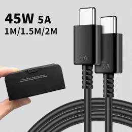 45W USB Tip C Kablosu 5A Tip C ila C Hızlı Şarj Şarj Cihazları Kablosu Samsung Galaxy için 1.5m 2m Not 20 S20 S21 S22 NOT10 EP-DN975