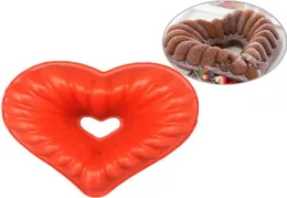 Love Heart Shape Cake Mold Silicone Zing and Baking Pastry Molds Mousse Pão Bakeware Bakeware Diy Bolo Pan5242243