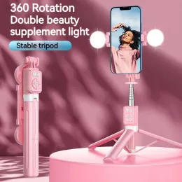 Палочки Bluetooth Wireless Selfie Stick Portable Cring Fill Light Plight Chone Stand для iPhone Xiaomi Makeup Video
