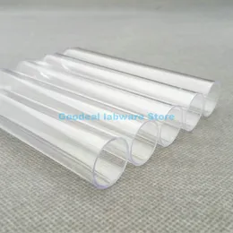 30pcs 50pcs 100pcs laboratório 18x105mm Tubos de teste de plástico transparente com rolhas Stoppers Camellia Candy Vial Wedding Gift Tube