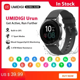 Watches Umidigi Urun Smartwatch GPS IP68 Vattentät band 1.1 "Color Heart Sleep Monitoring Sport Smart Clock för Android iOS Watch