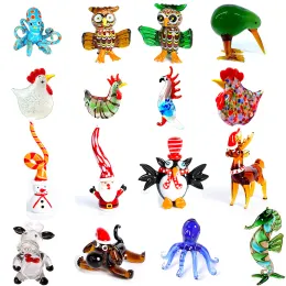 Handgefertigte Glasblasen -Tierfiguren Kristall Papiergewicht Skulptur moderne Miniaturen Wohnkultur Weihnachtskinder Geschenk