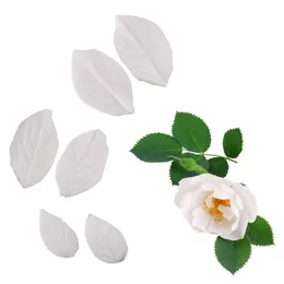 Mini veias de flores de folha de folha de rosa Rosa moldes de silicone fondent Sugarcraft Gumpaste Resina Clay Paper Bolo de decoração Toolsmm2470