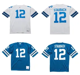 Zszyte koszulki piłkarskie 12 Roger Staubach 1971 1975 Mesh Legacy Emerytowane retro klasyki koszulki mężczyzn Kobiet młodzież S-6xl