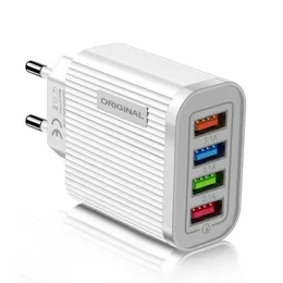 48W QC 3 0 4 USB -portar EU/US Plug Fast Charging Telefon Snabbladdare Adapter Portabel mobiltelefonladdare för iPhone