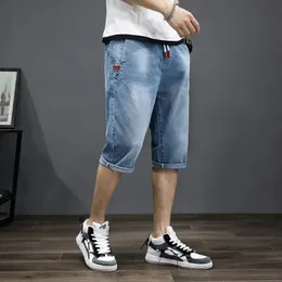 Big Size Mens Denim Shorts Long Breeches Bermuda Plus Male Jeans Summer 34 byxor 10xl 6xl 7xl blå 240410