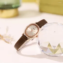 Bilek saatleri Kadınlar için Basit Vintage Saatler Kadınlar Dial Wristwatch Deri Kayış Bilekleri İzle Yüksek Kaliteli Bayanlar Günlük Bilezik Watche