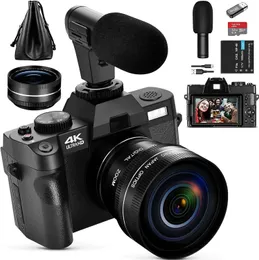 GANICA COMPAKT DIGITAL POGRAFI KAMALE 4K WIFI WEB CAM VINTAGE VLOG VIDEO RECORDER 48MP KAVERSORD 3 Flip Screen 240407