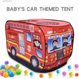 Torda de brinquedo Childrens Car Ten House Fire Truck Indoor and Outdoor Game House com Treno Sun