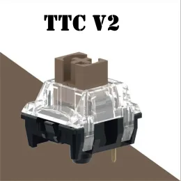 Keyboards TTC V2 Mute Silent Brown Keyboard Switch Factory Lubrication 3 Pins 55g Tactile switches For Custom Gaming Mechanical keyboards