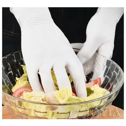 Weiße Nitrilhandschuhe 100 Stcs Einweghandschuhe Pulver Latex Freier Vinyl Blend Handschuh kleines Medium groß für Haus im Freien im Freien Gebrauch
