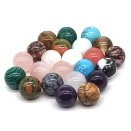 Pieno di pietra naturale all'ingrosso da 18 mm perline reiki guarigione cristalli chakra rotonda sfera sfera per gioielli che producono accessori per gemme 1pc