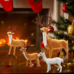 Amawill 15/20/25 cm Navidad Elk Deer Deer Choinke Tree Wiszące ozdoby Złote Białe Zabawki Renifer Prezenty Dekoracje Xmas 8D