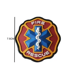 3D PVC Patch with Hook FIRE & RESCUE Medic Emblem Armband DIY Patches for Clothing Applique Tactical Badge Parche Militar