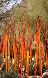 Murano golvlampor handblåst orange glas spjut Italien trädgård konst dekoration skulptur för utomhus El House Decor 24 till 36 tum4437687