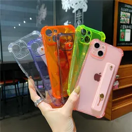 Clear Clear Shockproof Wrist Strap Case for iPhone 13 14 15 Pro Max 12 Mini 11 XS XR X 8 7 Plus SE2020 Ipone 13Pro Soft Cover