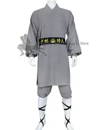 Mörkgrå linne Shaolin Monk Robe Kung Fu Uniform Tai Chi Suit Martial Arts kläder Anpassad skräddare behöver dina mätningar