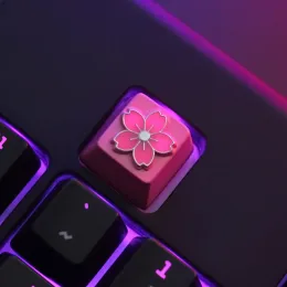 Accessories Sakura keycap pink cute soft cute girl series Personalized metal relief backlit mechanical keyboard keycaps