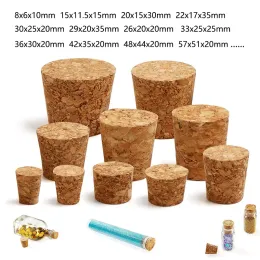 5/10pcs Weinglasflaschen Stopper Kessel Pudding Behälter Korkkappe Buret Tube Holz Deckel Viele Größen