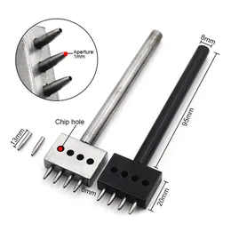 QJH DIY Leather Round Row Punching Tool 3/4/5/6/8mm Spacing Hole Punches Lacing Stitching Hand Sewing Thread Tools