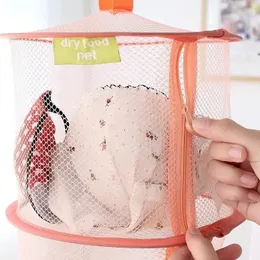 2024 Reißverschluss BH Trocknung Korb 3-layer Hanging Net Mesh Lagerkorb Bag Hängende Käfig Kleidung BH Trockner Organizer1.Speicherlösung für