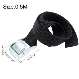 uxcell 1-4pcs 0.5M 0.8M 1M 1.5M 2M Long 25mm Wide Lashing Strap Cargo Tie Down with Cam Buckle Up to 250Kg Black Tool Parts