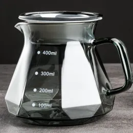 Servidor de café com gama de vidro transparente Leeseph para despejar com chá de chá - 600 ml (20oz) à prova de vidro espesso de vidro de vidro de 600 ml (preto)