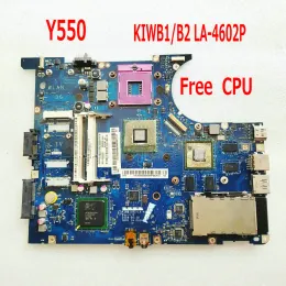 Placa -mãe para Lenovo Y550 Notebook KIWB1/B2 LA4602P Placa principal LA4602P PARATE MOTHERS PGA478 PM45 CPU GRATUITO Trabalho de teste 100%