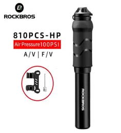 ROCKBROS Bike Pump Mini Portable Light Aluminum Alloy Bicycle Pumps Air Inflator Mountain Cycling Tire Inflators Schrader Presta V2172593