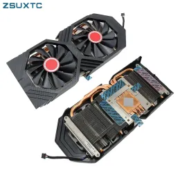 パッドFDC10U12S9C RX580 RX590 GPUファンXFX Radeon RX 590 580 GMEブラックウルフグラフィックカード冷却ラジエーター