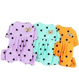 Popular Polka Dot Haustier Vierbeinige Kleidung Welpe hält Heimkleidung Teddy Pullover Hund Spring Kleidung Haustier Produkte