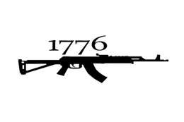 16177cm Interessante 1776 Adesivo de carro de pistola Vinil de alta qualidade decoração de decalque de decalque de vinil Blacksilver CA12427937371