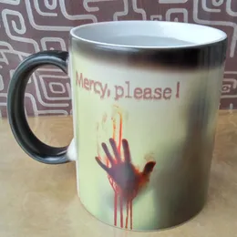 New Arriven Mercy Please The WalkingDead Mugs Coffee Mugs Zombie Mug Novelty Heat Thanging Color Mug Cup