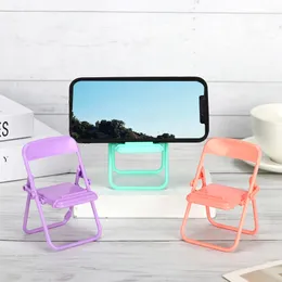 Universal Mini Portable Mobile Phone Stand Cute Desktop Folding Chair Tablet Stand Adjustable Office Name Card Display Holder