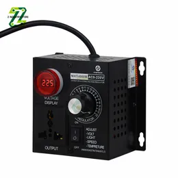 Spänningsregulator AC 220V 4000W Bärbar hastighetstemperatur Ljusspänning Justerbar Dimmer Compact Variable Spänningsstyrenhet