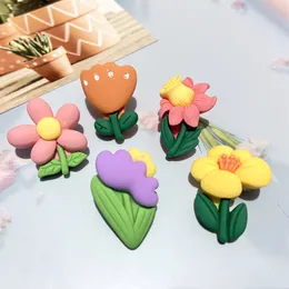 50pcs 3d flower tulips piatta a pianta di resina planare accessori Figurine per telefono artigianale fai -da -te materiale per bambini